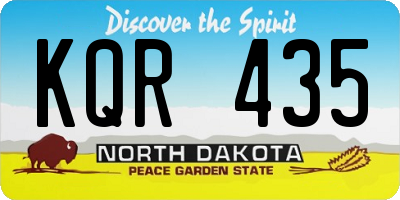 ND license plate KQR435