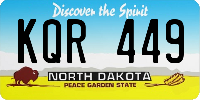 ND license plate KQR449