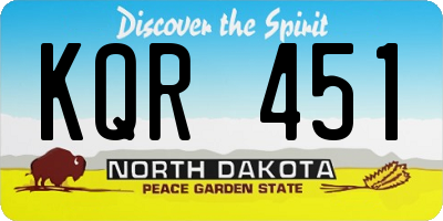 ND license plate KQR451