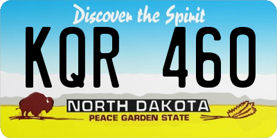 ND license plate KQR460