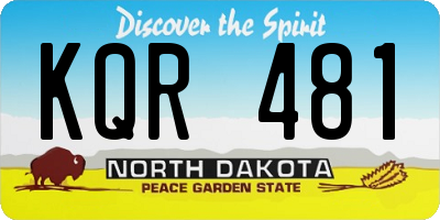 ND license plate KQR481