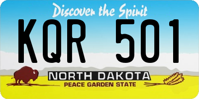 ND license plate KQR501