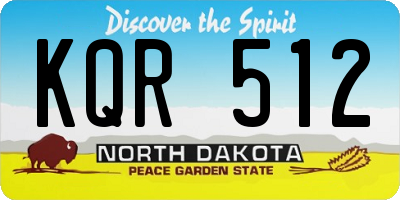 ND license plate KQR512