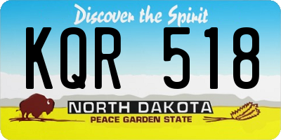 ND license plate KQR518