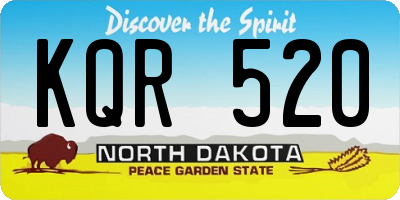 ND license plate KQR520