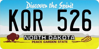 ND license plate KQR526