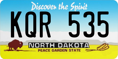 ND license plate KQR535