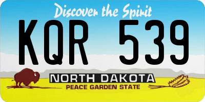 ND license plate KQR539
