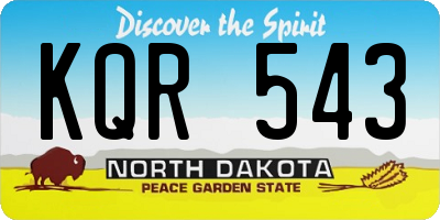 ND license plate KQR543