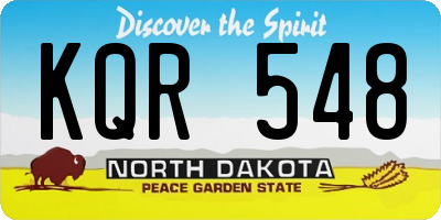 ND license plate KQR548
