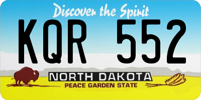 ND license plate KQR552