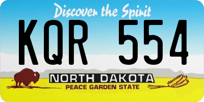 ND license plate KQR554