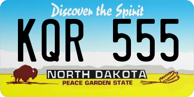 ND license plate KQR555