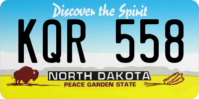 ND license plate KQR558