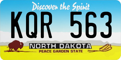 ND license plate KQR563