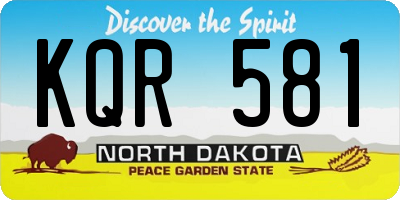 ND license plate KQR581