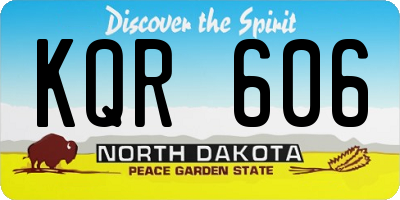 ND license plate KQR606