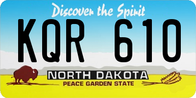 ND license plate KQR610