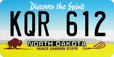 ND license plate KQR612
