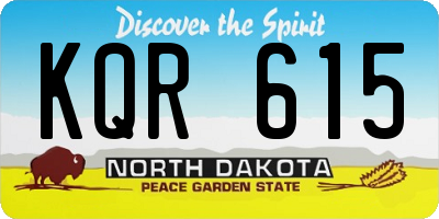 ND license plate KQR615