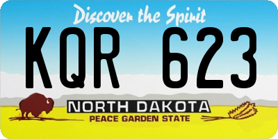 ND license plate KQR623