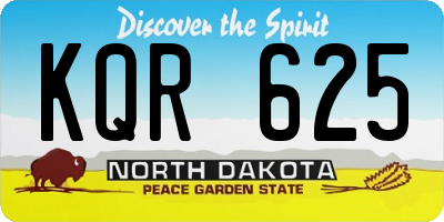 ND license plate KQR625
