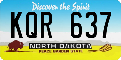 ND license plate KQR637