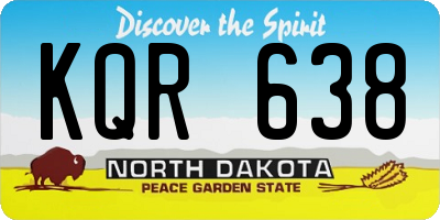 ND license plate KQR638