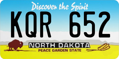 ND license plate KQR652