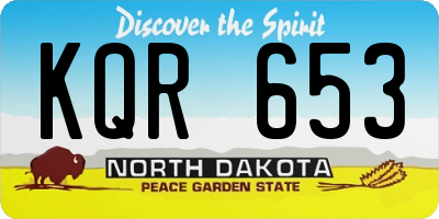 ND license plate KQR653
