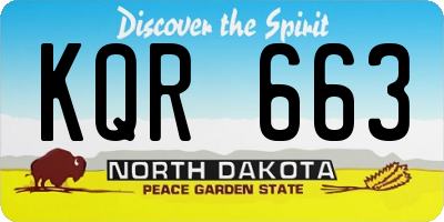 ND license plate KQR663