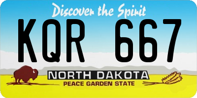 ND license plate KQR667