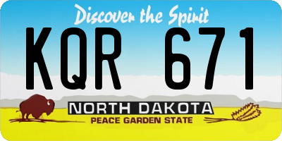 ND license plate KQR671