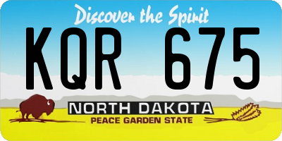ND license plate KQR675