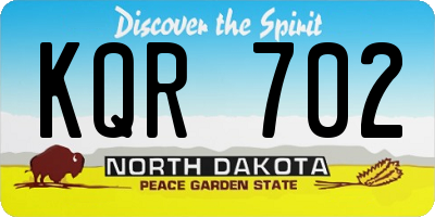 ND license plate KQR702