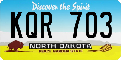 ND license plate KQR703