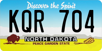 ND license plate KQR704
