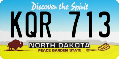 ND license plate KQR713