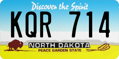 ND license plate KQR714
