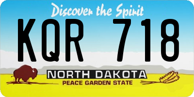 ND license plate KQR718