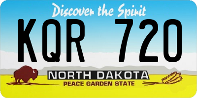 ND license plate KQR720