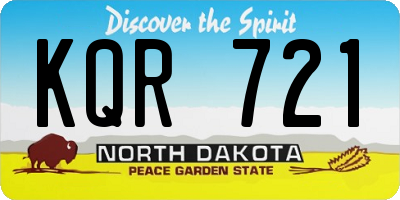ND license plate KQR721
