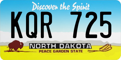 ND license plate KQR725