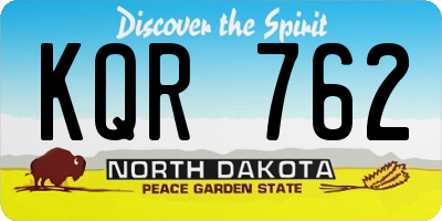 ND license plate KQR762