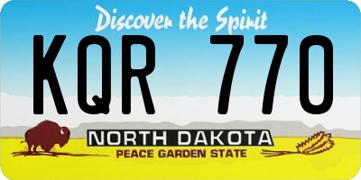 ND license plate KQR770