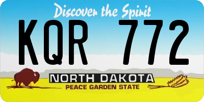 ND license plate KQR772