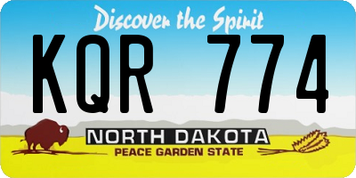 ND license plate KQR774