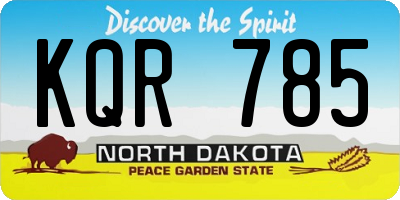 ND license plate KQR785