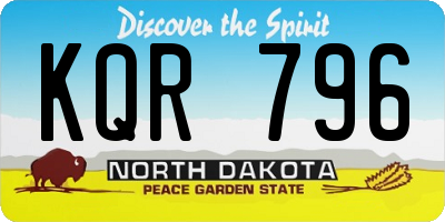 ND license plate KQR796