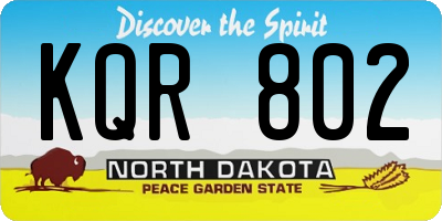 ND license plate KQR802